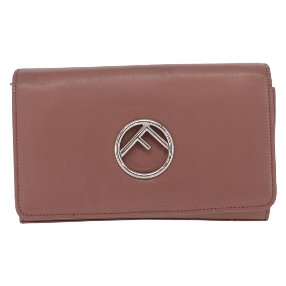 Fendi Leather Chain Shoulder Bag Pink